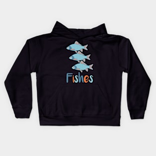 Blue and Orange Tropical Fish Trio Kids Hoodie